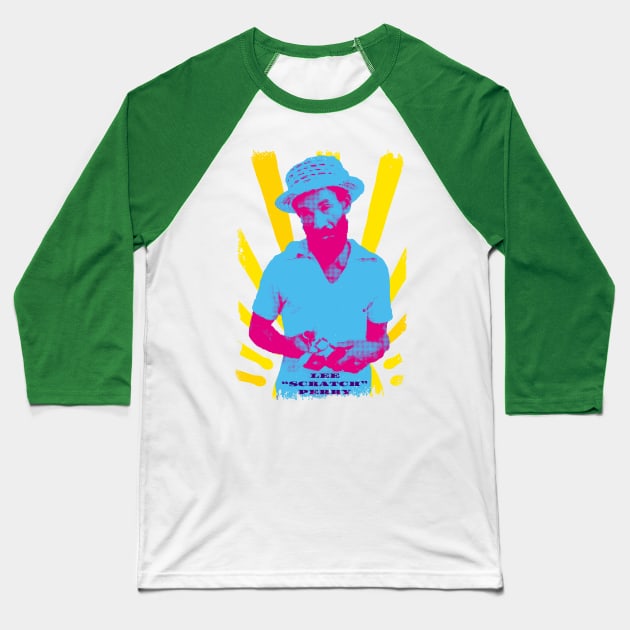Lee Scratch Perry Baseball T-Shirt by HAPPY TRIP PRESS